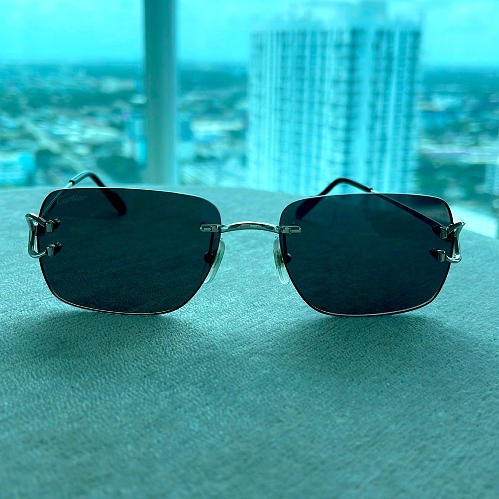 Cartier Silver Signature C de Cartier Sunglasses